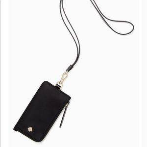 New ♠️ Kate Spade ♠️ Black Jae Card Case Lanyard